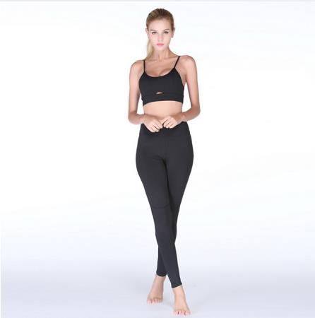 Yoga Set New Pink Solid Crop Top+Long Pant Athleisure Women Suit Gym Sports Bra+Legging Two Piece Set Sportswear