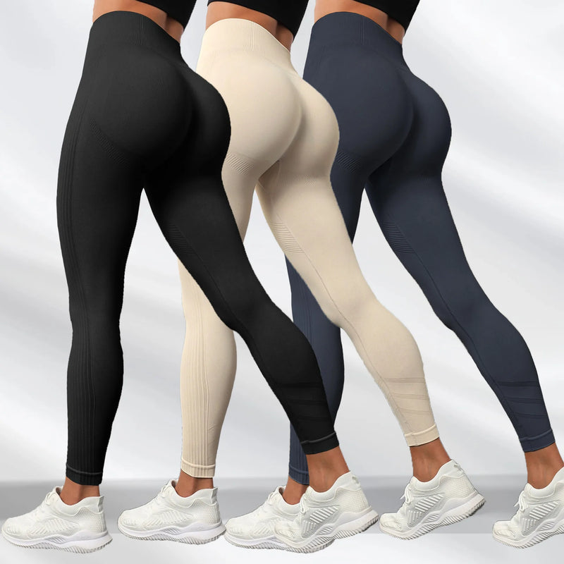 Factory Direct Supply Hot Selling Yoga Pants Women's Seamless Knitted Tight High Waist Breathable Sports Fitness Pants Wholesale