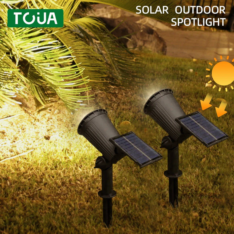 9 LED Solar Spot Lights Outdoor RGB Solar Landscape Lights IP65 Waterproof Brightness Adjustable for Garden Yard Palm Trees