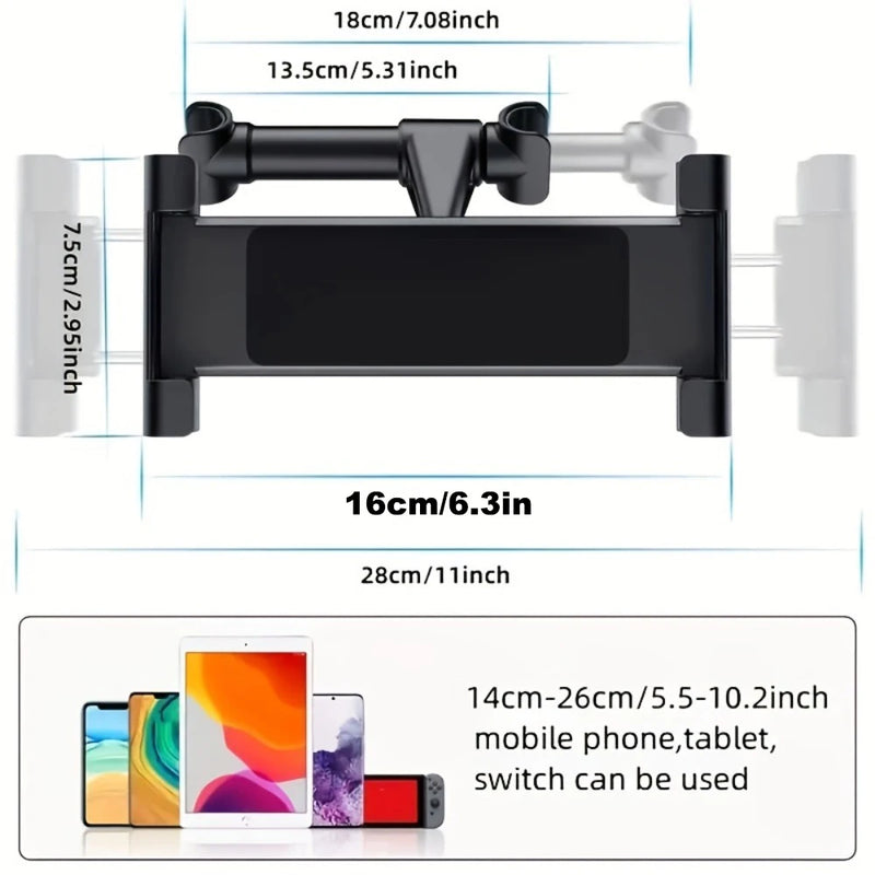 Car Tablet Holder, Headrest Tablet Mount Headrest Stand Cradle Compatible With Devices For IPad Air Mini, Other 4.7-12.9" Cell