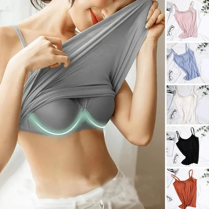 Fashion Tank Tops  Adjustable Straps Stretchy Camisole Tops  Summer Breathable Sling Bra Top